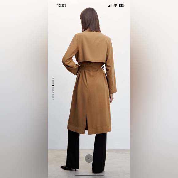 MANGO Flowy Label Trench - Picture 8 of 15